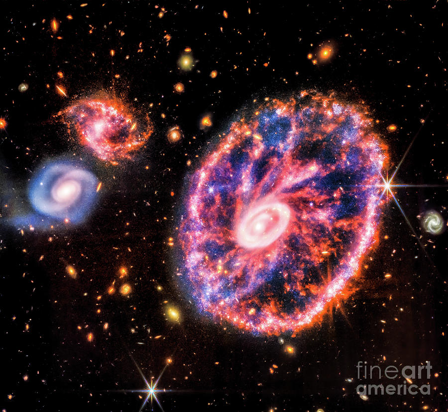 James Webb Telescope View of Cartwheel Galaxy in High Definition ...