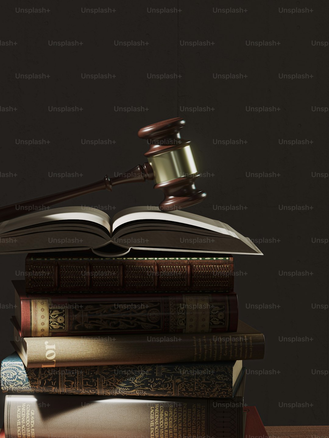 a gaven on top of a stack of books
