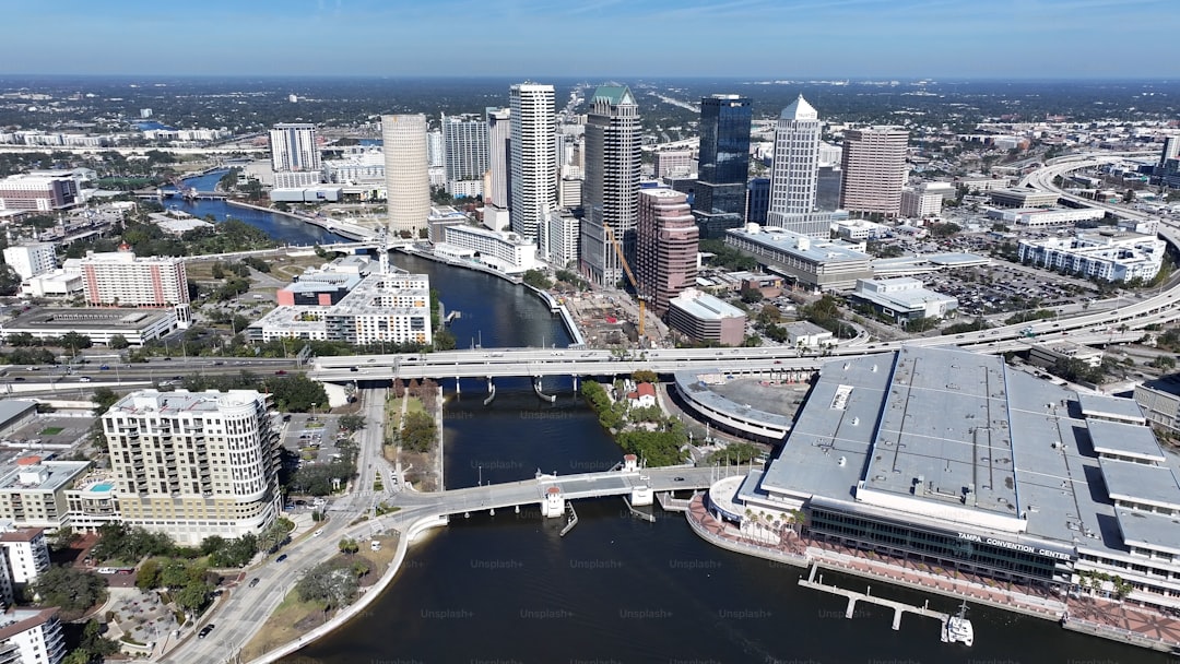 Tampa Skyline At Tampa In Florida United States. Downtown Cityscape. Tampa Bay Background. Tampa Skyline At Florida United States. High Rise Buildings. Business District
