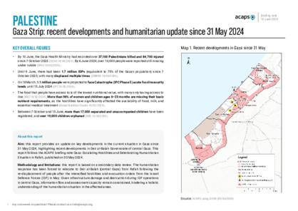 Palestine: recent developments in the Gaza Strip | ACAPS