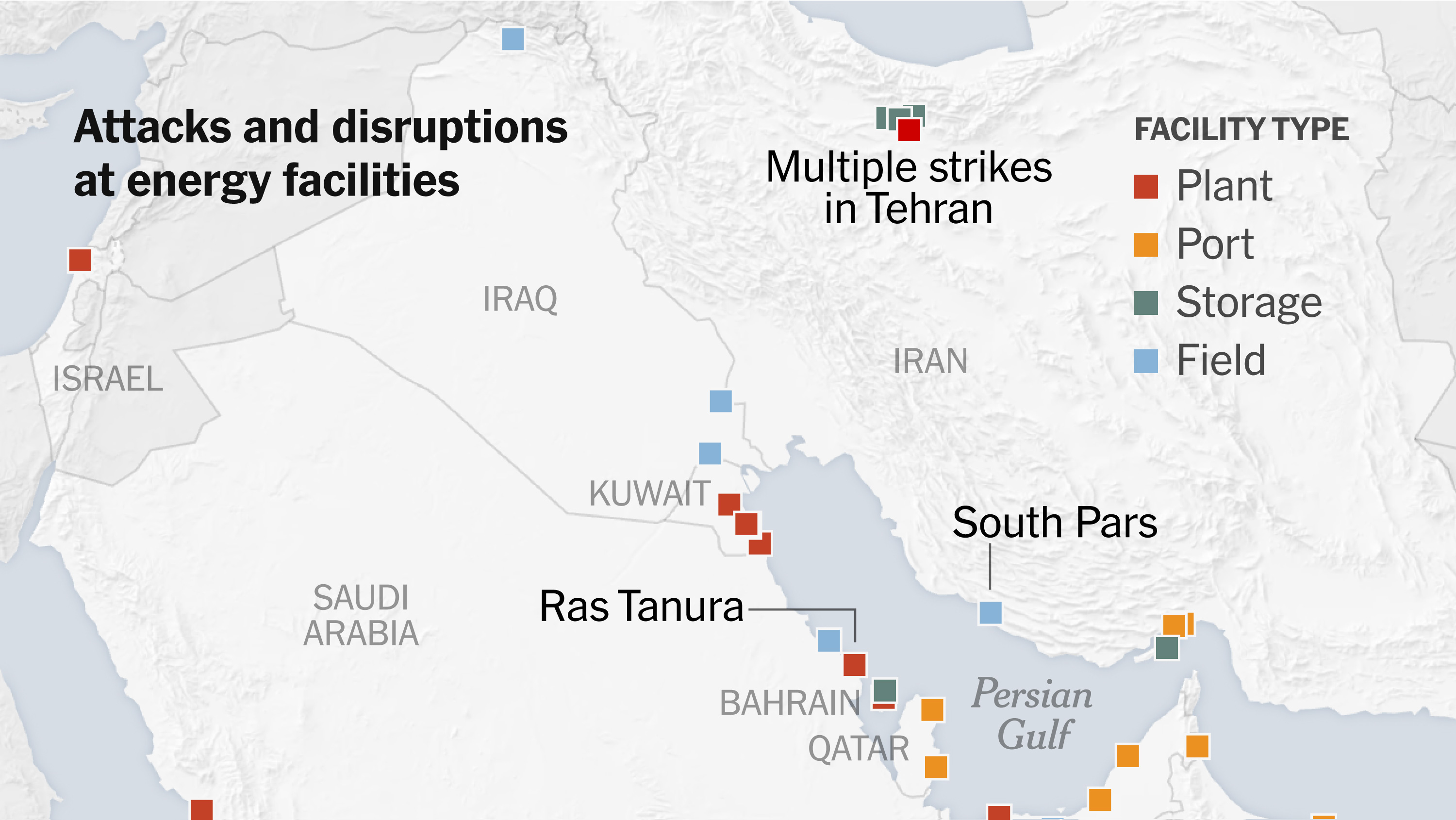 Where Oil and Gas Sites Have Been Attacked During Iran War - The New ...