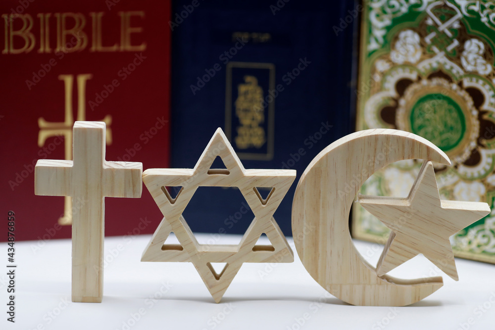 The three monotheistic religions. Christianity, Islam and judaism ...