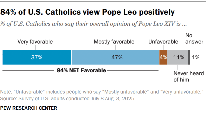 Pope Leo viewed favorably by most US Catholics early in his ...