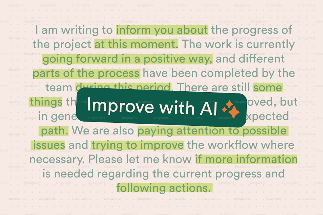 Text with a green overlay saying improve with ai