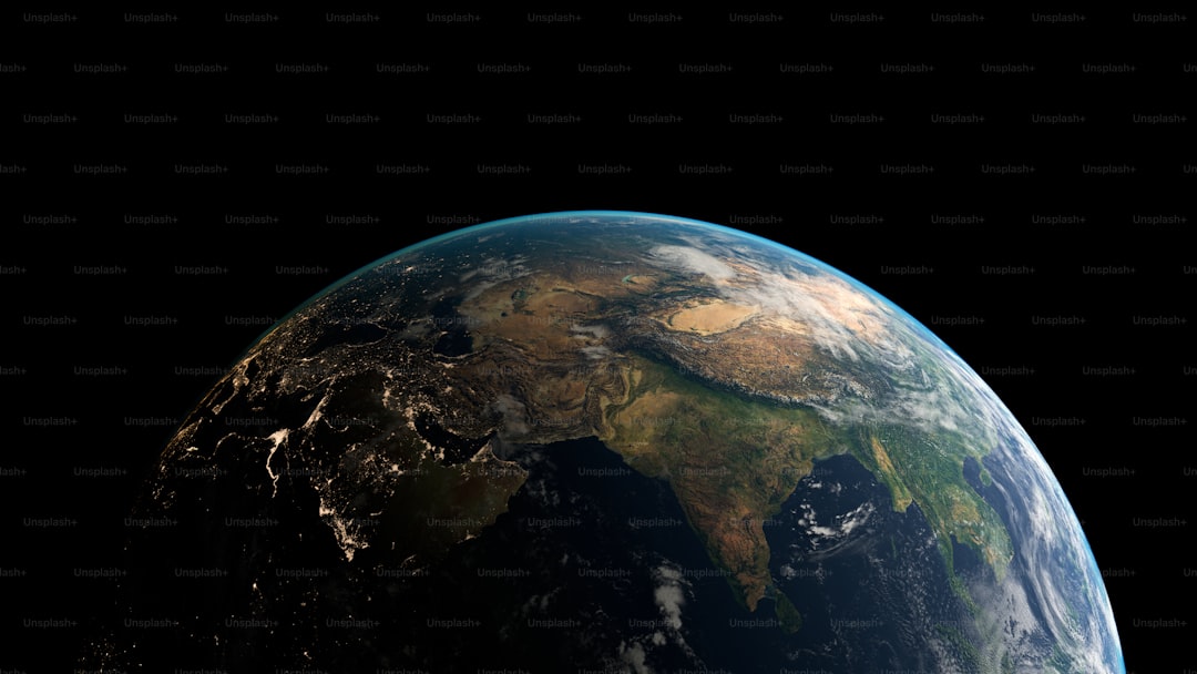 a view of the earth from space at night