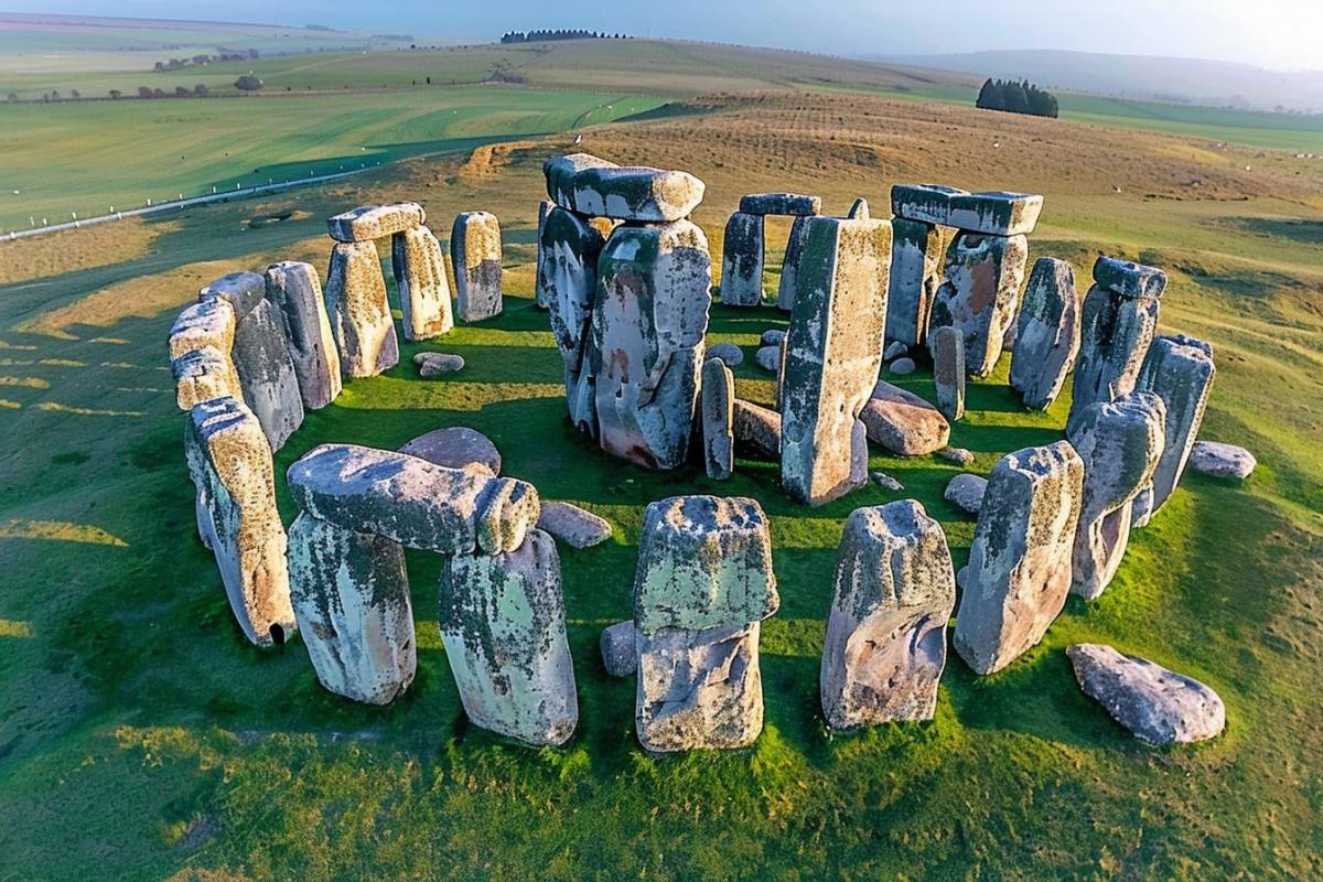 Stunning Stonehenge aerial view : Ancient monument from abov…